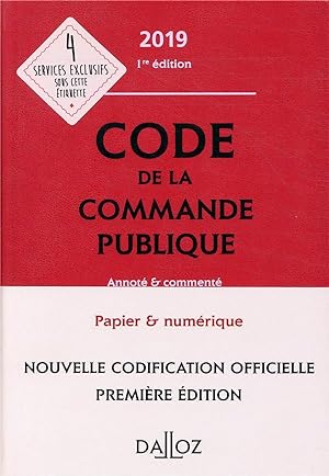 code de la commande publique annoté et commenté (édition 2019)