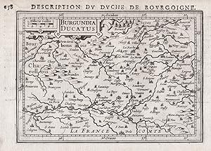 Image du vendeur pour Burgundia Ducatus" - Bourgogne Burgundy Burgund map Karte carte gravure mis en vente par Antiquariat Steffen Vlkel GmbH