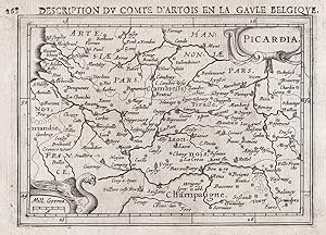 Image du vendeur pour Picardia" - Picardie Aisne Oise Somme map Karte carte mis en vente par Antiquariat Steffen Vlkel GmbH