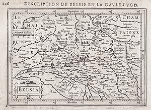 Image du vendeur pour Belsia" - Centre-Val-de-Loire Orleans map Karte carte gravure mis en vente par Antiquariat Steffen Vlkel GmbH