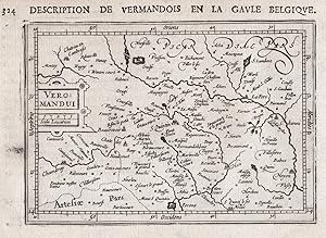 Image du vendeur pour Veromandui" - Vermandois Saint-Quentin Aisne map Karte carte gravure mis en vente par Antiquariat Steffen Vlkel GmbH