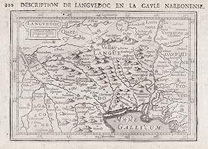 Image du vendeur pour Languedoc" - Languedoc map Karte carte gravure mis en vente par Antiquariat Steffen Vlkel GmbH