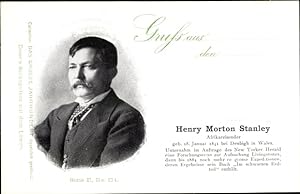 Ansichtskarte / Postkarte Henry Morton Stanley, Afrikareisender, Journalist, Reklame, Esser's Sei...