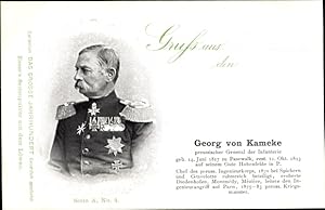 Ansichtskarte / Postkarte Georg von Kameke, Preußischer General der Infanterie, Portrait, Reklame...