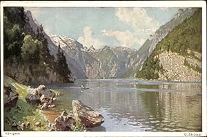Künstler Ansichtskarte / Postkarte Strützel, Otto, Königssee im Berchtesgadener Land, Novitas 801
