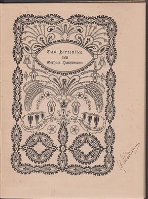 Das Hirtenlied von Gerhart Hauptmann. Unvollendete Dichtung aus dem Jahre 1898.