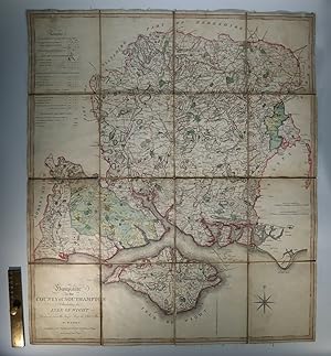 Bild des Verkufers fr Hampshire Or The County of Southampton Including The Isle of Wight Reduced From the Large Map In Six Sheets [Folding Linen Backed Card Map - 68 x 58cm - 26 x 23 Inches] zum Verkauf von Louis88Books (Members of the PBFA)