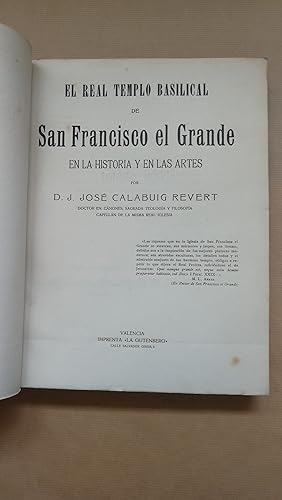 Bild des Verkufers fr El Real Templo Basilical de San Francisco el Grande en la historia y en las artes. zum Verkauf von LIBRERIA ANTICUARIA LUCES DE BOHEMIA