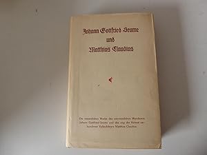 Bild des Verkufers fr Johann Gottfried Seume - Matthias Claudius. Spaziergnger und Pilger. Halbleinen, Original-Schutzumschlag zum Verkauf von Deichkieker Bcherkiste