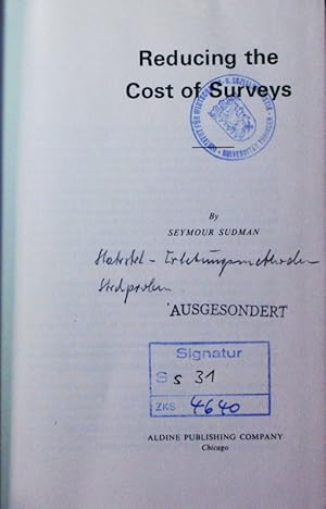 Seller image for Reducing the cost of surveys. for sale by Antiquariat Bookfarm