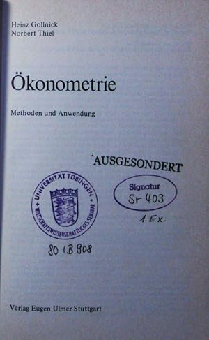 Imagen del vendedor de konometrie. Methoden und Anwendung. a la venta por Antiquariat Bookfarm