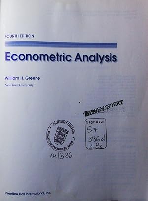 Immagine del venditore per Econometric analysis. venduto da Antiquariat Bookfarm