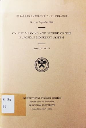 Seller image for On the meaning and future of the European monetary system. for sale by Antiquariat Bookfarm