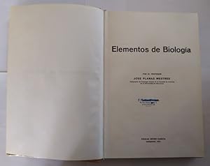 Imagen del vendedor de Elementos de la biologa. a la venta por La Leona LibreRa