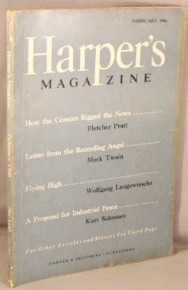 Seller image for Letter From the Recording Angel, IN: Harper's Magazine, February 1946. for sale by Bucks County Bookshop IOBA