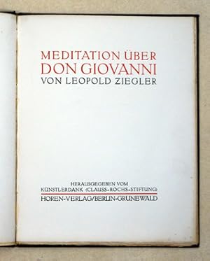 Meditationen über Don Giovanni. Aus dem Englischen (handschriftliche Ergänzung; «von Tobler».