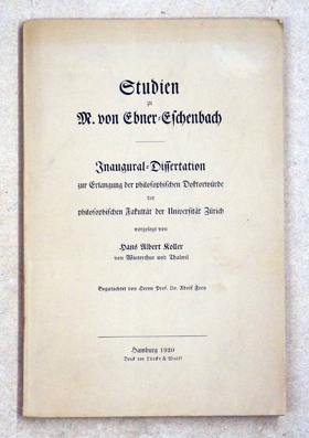 Seller image for Studien zu M. von Ebner-Eschenbach. Dissertation. for sale by antiquariat peter petrej - Bibliopolium AG