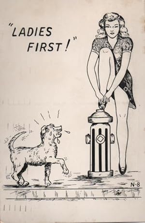 Imagen del vendedor de potty postcard: Ladies First a la venta por Mobyville