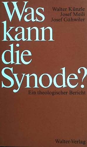 Bild des Verkufers fr Was kann die Synode?: ein theologischer Bericht. zum Verkauf von books4less (Versandantiquariat Petra Gros GmbH & Co. KG)