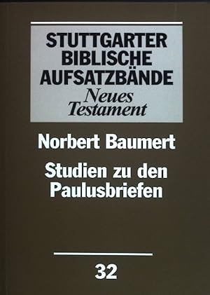 Bild des Verkufers fr Studien zu den Paulusbriefen. Stuttgarter biblische Aufsatzbnde: neues Testament ; 32 zum Verkauf von books4less (Versandantiquariat Petra Gros GmbH & Co. KG)