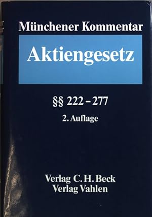 Bild des Verkufers fr Mnchener Kommentar zum Aktiengesetz: BAND 7:  222 - 277. zum Verkauf von books4less (Versandantiquariat Petra Gros GmbH & Co. KG)