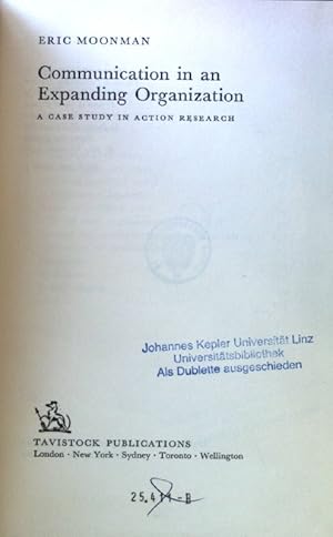 Seller image for Communication in an Expanding Organization. A Case Study in Action Research; for sale by books4less (Versandantiquariat Petra Gros GmbH & Co. KG)
