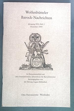 Seller image for Die Sammlungen Frst Ludwigs von Anhalt im Kthener Schlo. - in: Wolfenbtteler Barock-Nachrichten Jahrgang XVI, Heft 2, Dezember 1989. for sale by books4less (Versandantiquariat Petra Gros GmbH & Co. KG)