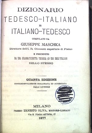 Bild des Verkufers fr Dizionario Tedesco- Italiano e Italiano - Tedesco. zum Verkauf von books4less (Versandantiquariat Petra Gros GmbH & Co. KG)