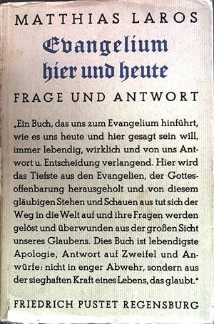 Immagine del venditore per Evangelium hier und heute: Frage und Antwort; zweiter Teil. venduto da books4less (Versandantiquariat Petra Gros GmbH & Co. KG)