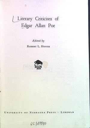 Image du vendeur pour Literary Criticism of Edgar Allan Poe. mis en vente par books4less (Versandantiquariat Petra Gros GmbH & Co. KG)