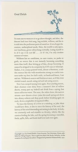 Seller image for To rise above the treeline." [broadside] for sale by Bolerium Books Inc.