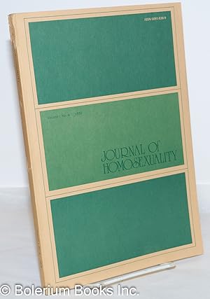 Seller image for Journal of Homosexuality: vol. 1, #4, Summer 1976 for sale by Bolerium Books Inc.