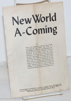 Imagen del vendedor de New world a-coming a la venta por Bolerium Books Inc.