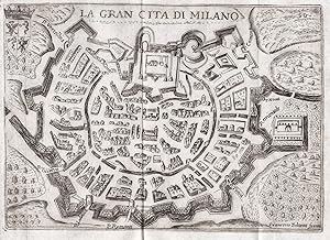 Seller image for La Gran Cita di Milano" - Milano Mailand Italia Italy Italien acquaforte stampa incisione for sale by Antiquariat Steffen Vlkel GmbH