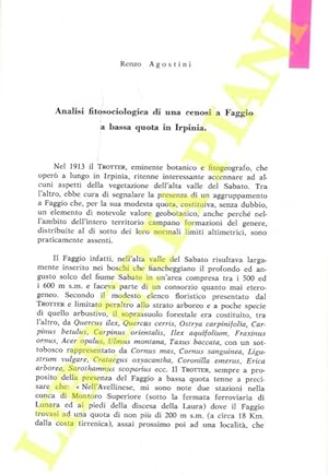 Analisi fitosociologica di una cenosi a Faggio a bassa quota in Irpinia.