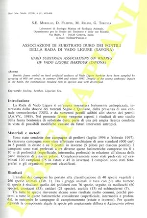 Associazioni di substrato duro dei pontili della rada di Vado Ligure (Savona).