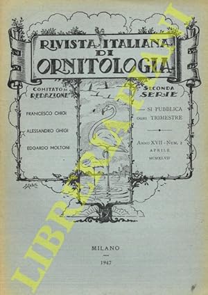 Image du vendeur pour Rivista Italiana di Ornitologia. Seconda Serie. 1947 mis en vente par Libreria Piani