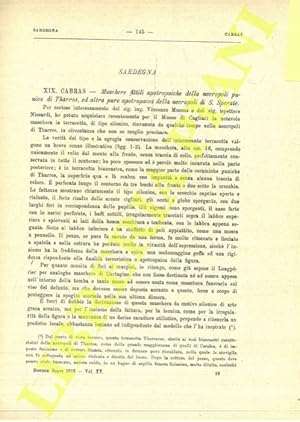 Cabras. Maschere fittili apotropaiche della necropoli punica di Tharros, ed altra pure apotropaic...