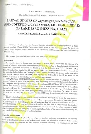 Larval stages of Zygomolgus poucheti (Canu, 1981) (Copepoda, Cyclopida, Lichomolgidae) of Lake Fa...