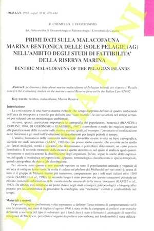 Primi dati sulla malacofauna marina bentonica delle Isole Pelagie (AG) nell'ambito degli studi di...