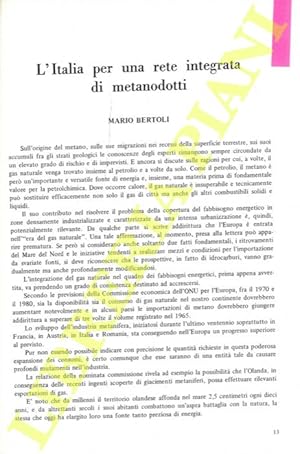 L'Italia per una rete integrata di metanodotti.