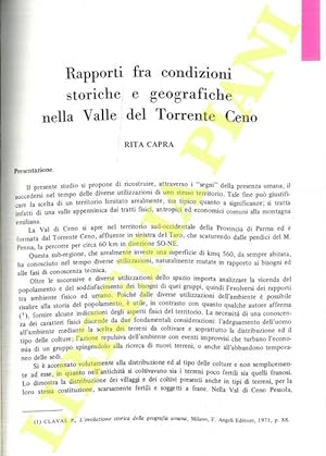 Rapporti fra condizioni storiche e geografiche nella Valle del Torrente Ceno.