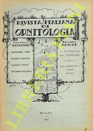 Image du vendeur pour Rivista Italiana di Ornitologia. Seconda Serie. 1962 mis en vente par Libreria Piani