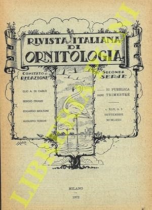 Bild des Verkufers fr Rivista Italiana di Ornitologia. Seconda Serie. 1972 zum Verkauf von Libreria Piani