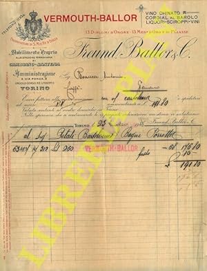 Fatture, Carte intestate, Buste, ecc. di : Ballor, Torino - Hoffmann, Modena - Lanfranconi, Milan...