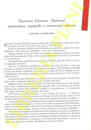 Giovanni Giacomo Marinoni, matematico, topografo e astronomo udinese.