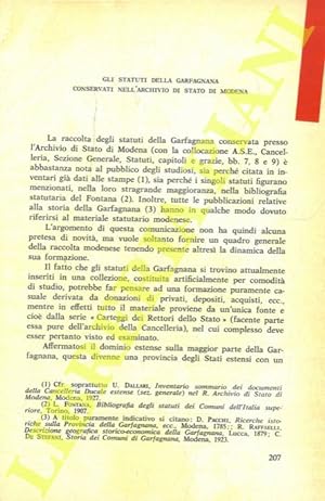 Gli statuti della Garfagnana conservati nell'Archivio di Stato di Modena.