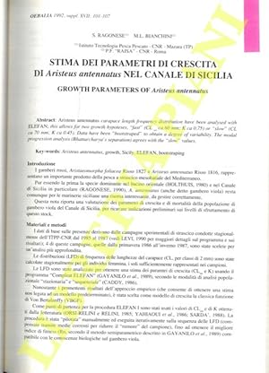 Stima dei parametri di crescita di Aristeus antennatus nel Canale di Sicilia. Accrescimento e rip...