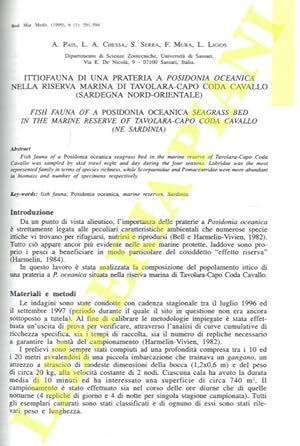 Ittiofauna di una prateria di Posidonia oceanica nella Riserva Marina di Tavolara-Capo Coda Caval...