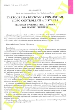 Cartografìa bentonica con sistemi video controllati a distanza.